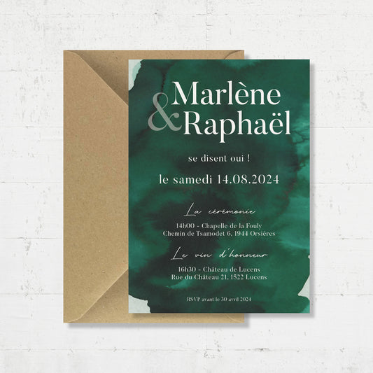 PACK-Ankündigung + Abendkarte + RSVP-Karte - Smaragd