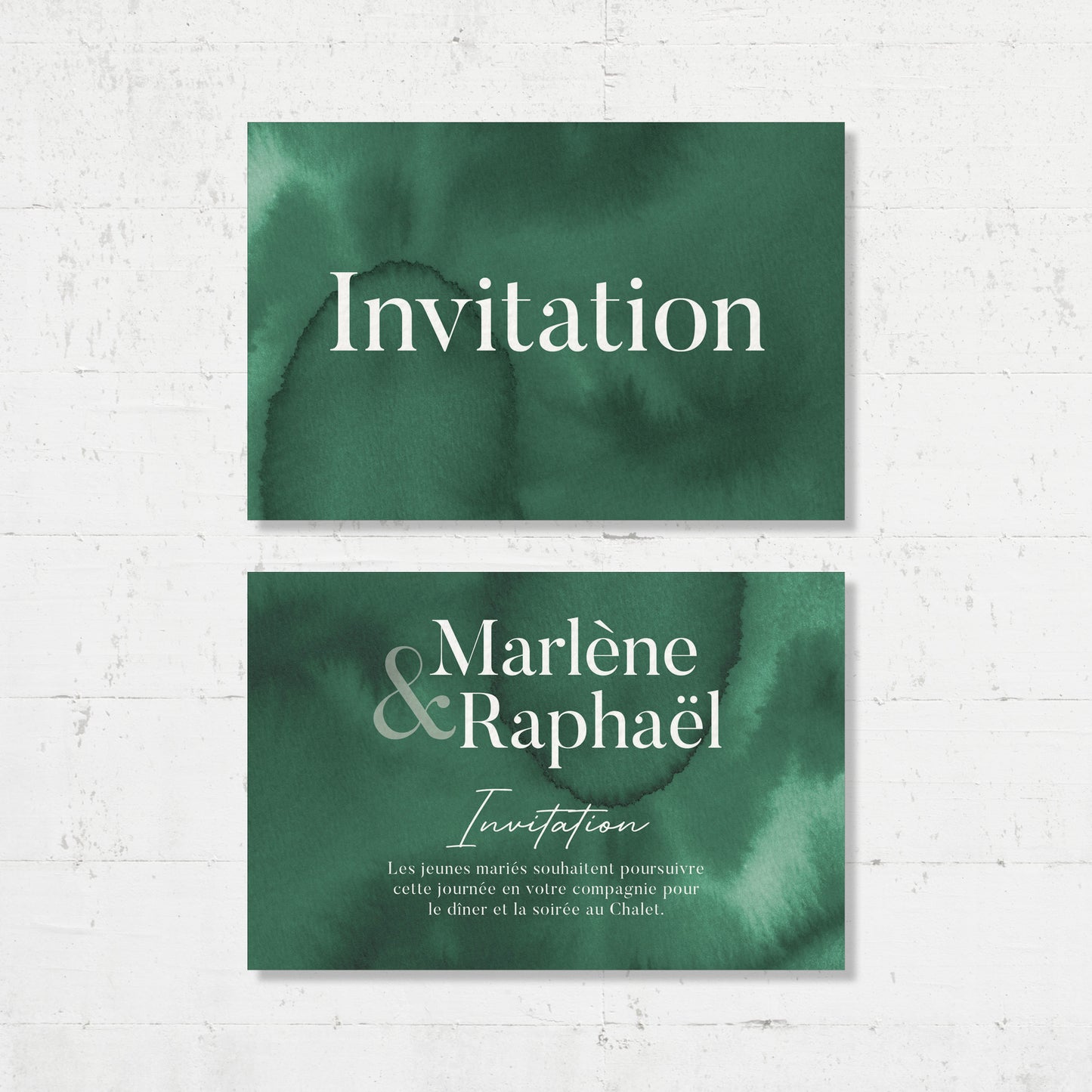 PACK-Ankündigung + Abendkarte + RSVP-Karte - Smaragd