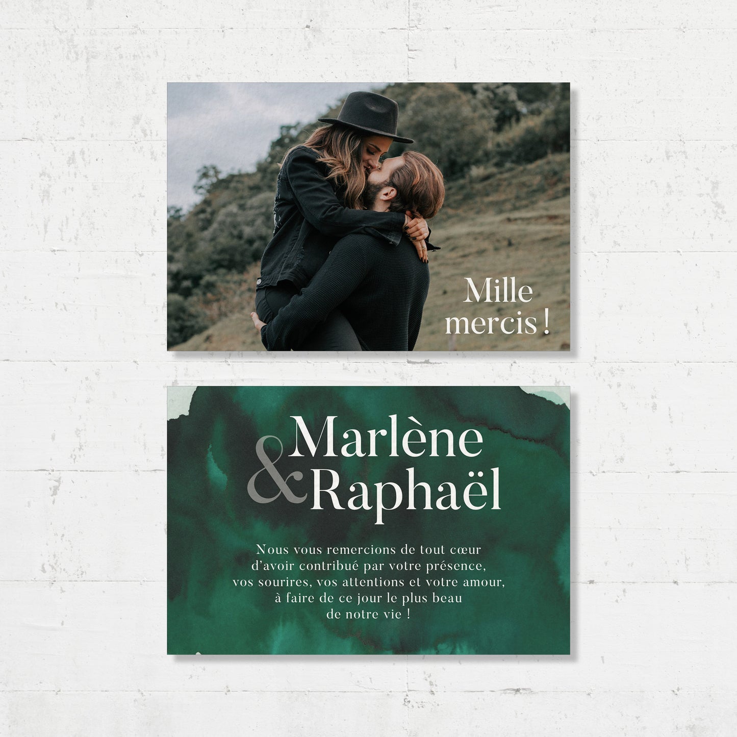 Cartes de remerciements - Emeraude