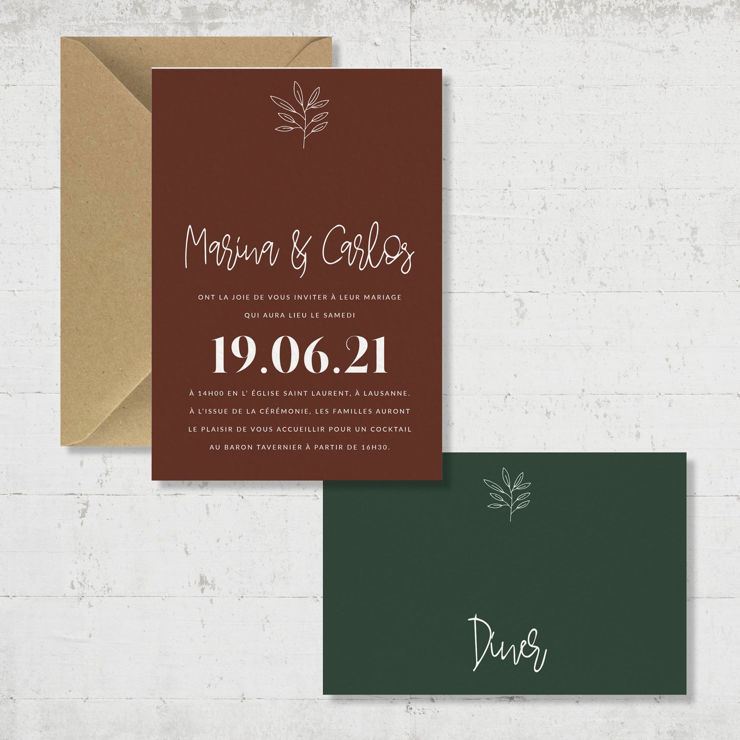 PACK faire-part + un carton supplémentaire - Modern Bohemian