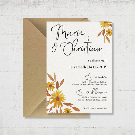 PACK faire-part + carton soirée + carton RSVP - Autumn