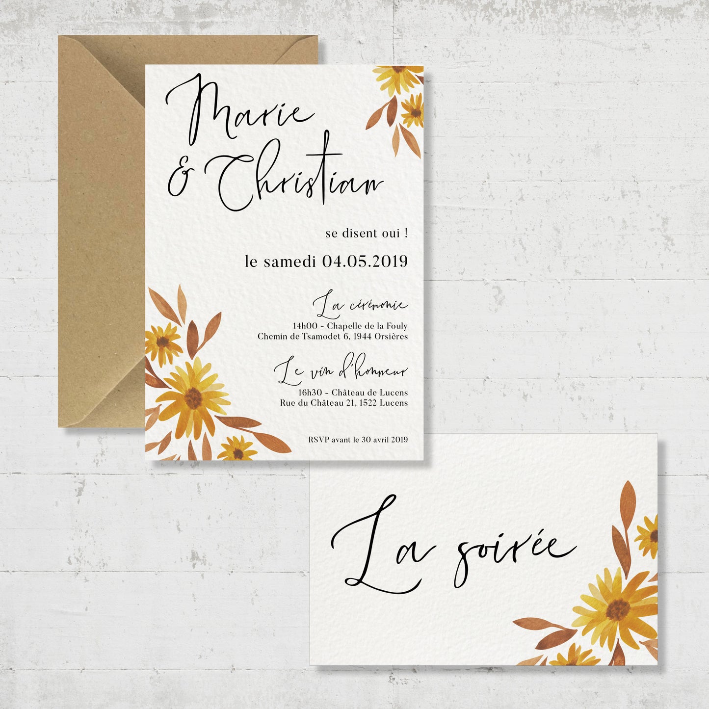 PACK faire-part + un carton supplémentaire - Autumn