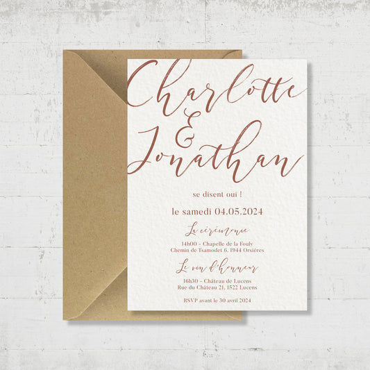 PACK faire-part + un carton supplémentaire - Romantic