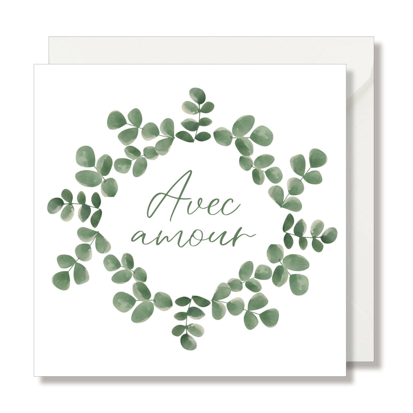 CARTE DE VŒUX "AVEC AMOUR" AQUARELLE EUCALYPTUS - SEVEN PAPER