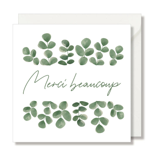 CARTE DE VŒUX "MERCI BEAUCOUP" AQUARELLE EUCALYPTUS - SEVEN PAPER