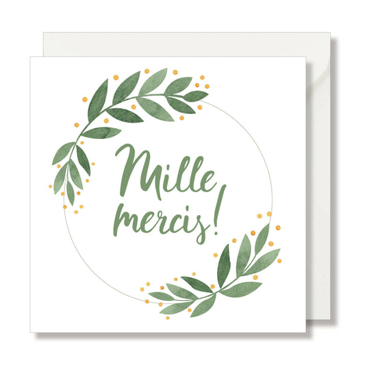 CARTE DE VŒUX "MILLE MERCIS" AQUARELLE - SEVEN PAPER