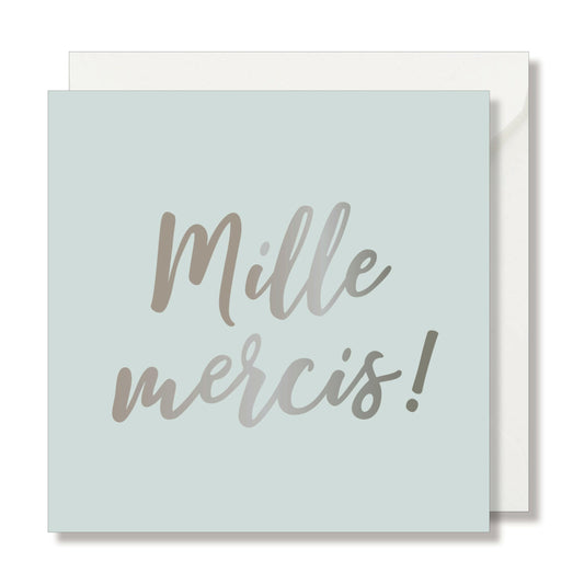 CARTE DE VŒUX "MILLE MERCIS" ARGENTÉ - SEVEN PAPER