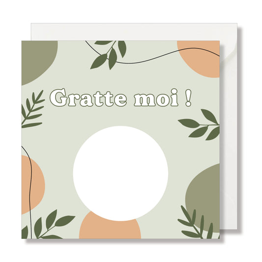 Carte à gratter "gratte moi" sauge