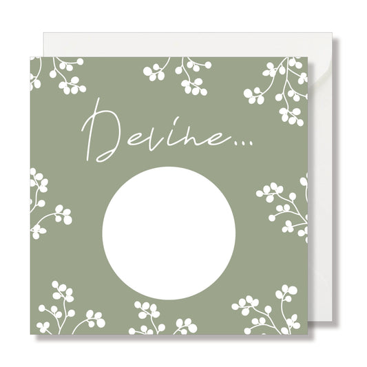 Carte à gratter "Devine" vert