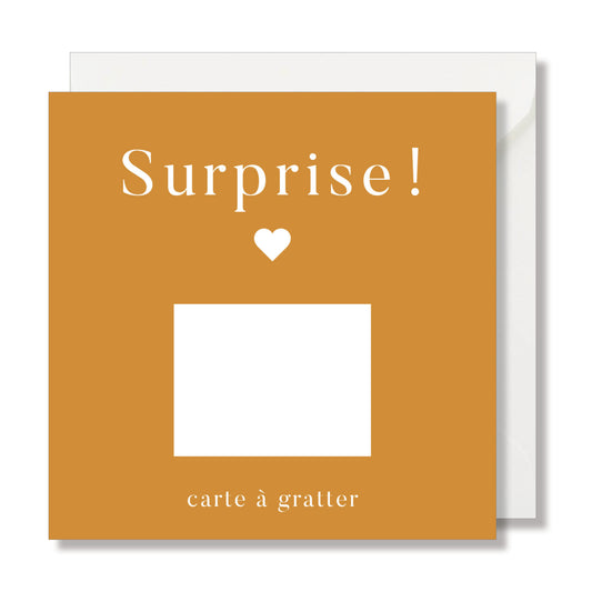Carte à gratter "Surprise" moutarde