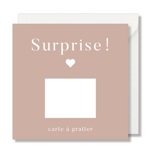 Carte à gratter "Surprise" rose