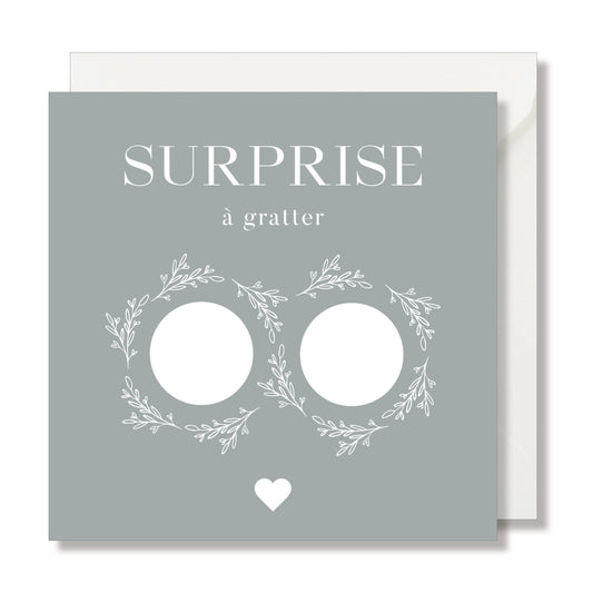 Carte à gratter "Surprise" bleu