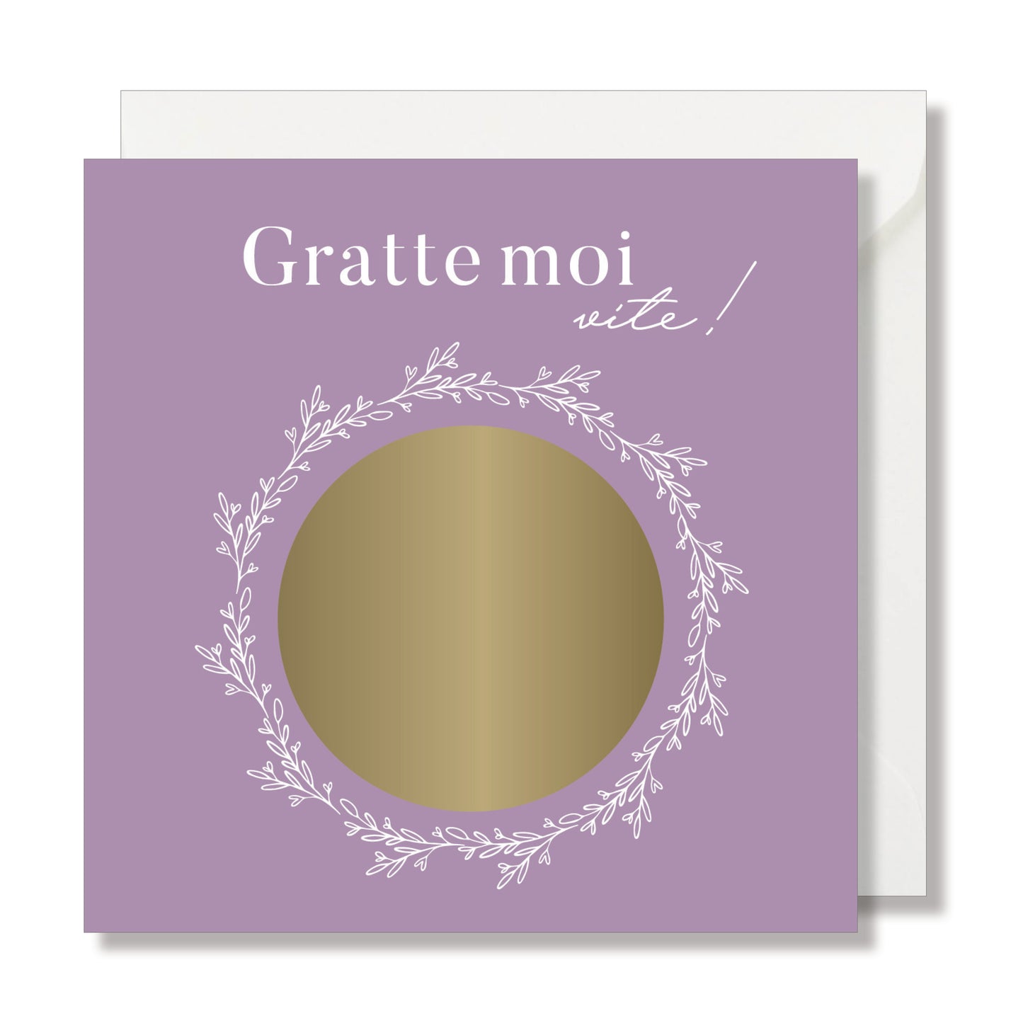 Carte à gratter "gratte moi vite" violet