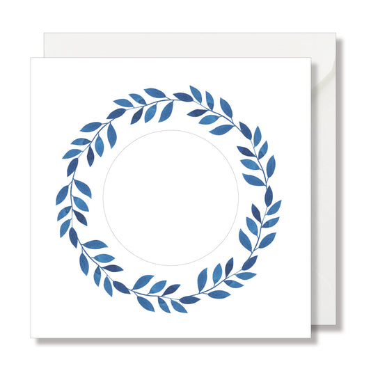 Carte à gratter couronne aquarelle bleu