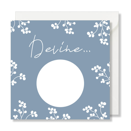 Carte à gratter "Devine" bleu