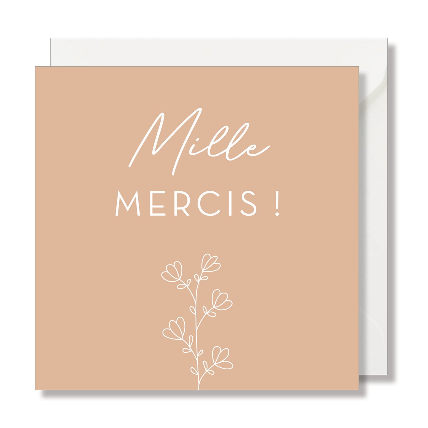 Carte de vœux carrée "mille mercis"