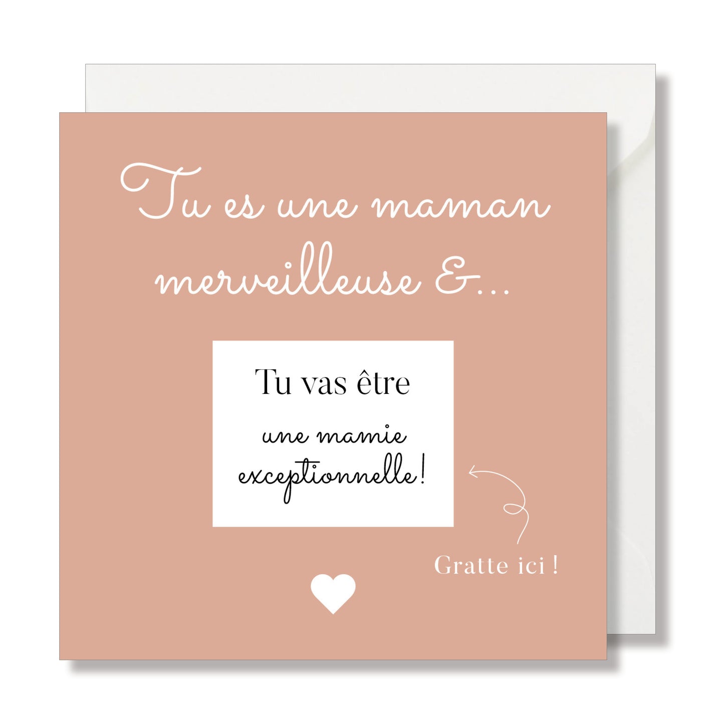 Carte à gratter "mamie exceptionnelle" rose