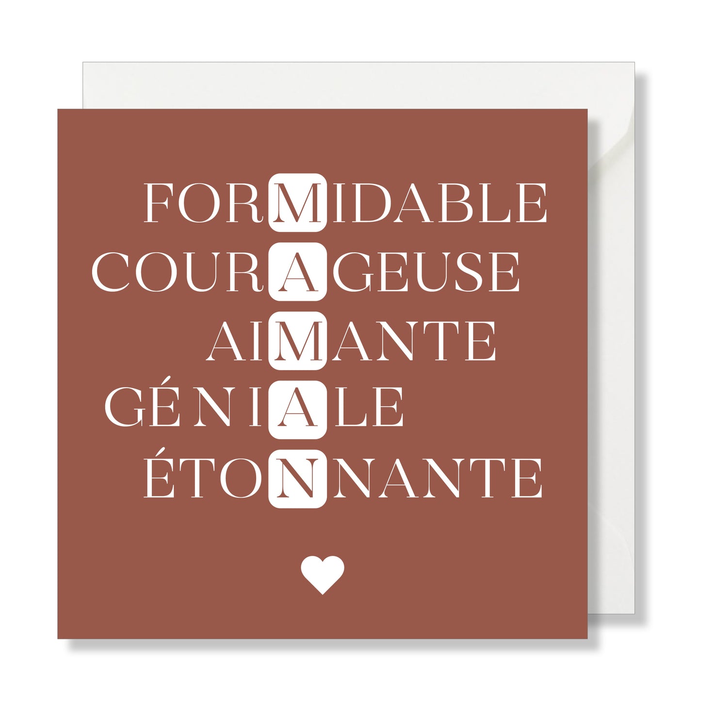 Carte de vœux carrée "maman"