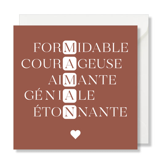 Carte de vœux carrée "maman"