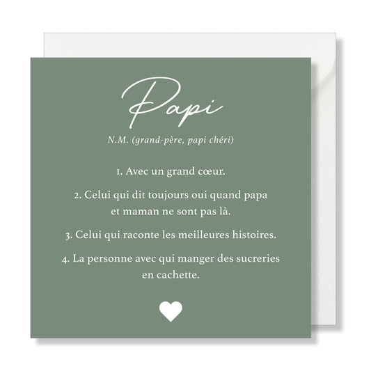 Carte de vœux carrée "papi"