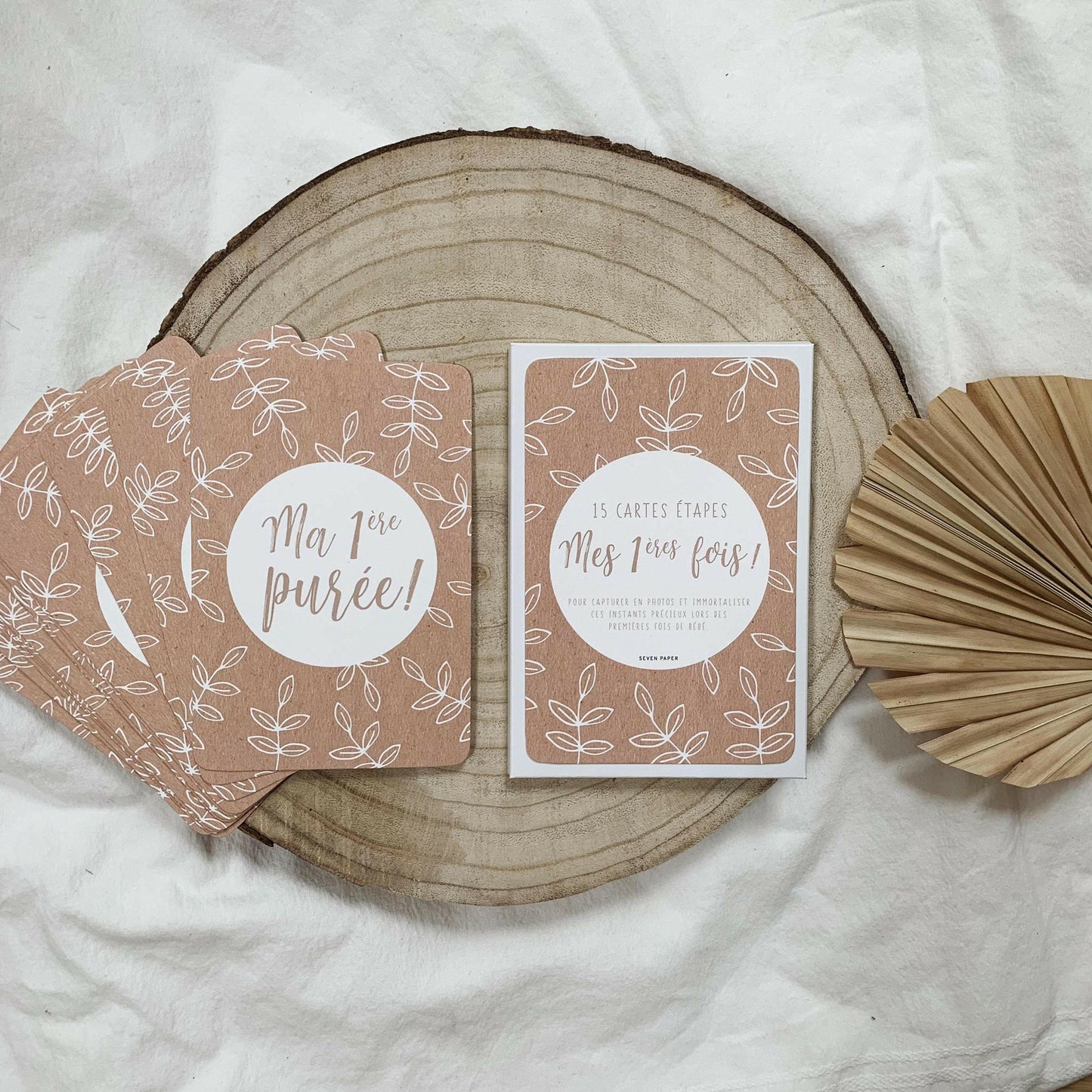 CARTES ÉTAPES MILESTONE ‘MES PREMIÈRES FOIS’ KRAFT / BLANC - SEVEN PAPER