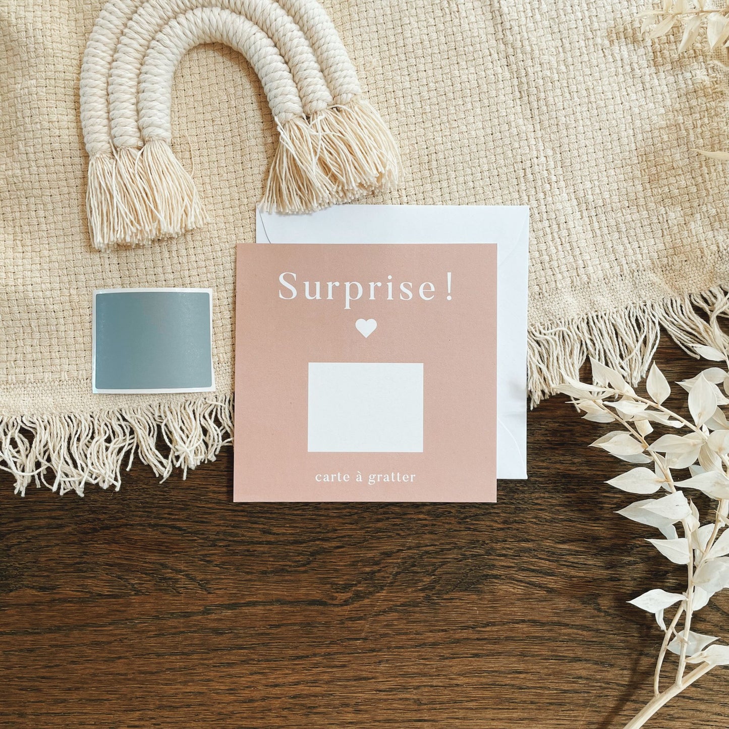 Carte à gratter "Surprise" rose