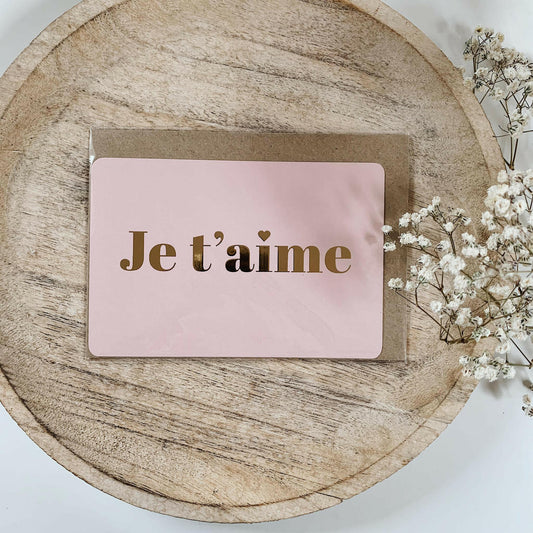 CARTE DE VOEUX "JE T'AIME" GOLD - SEVEN PAPER