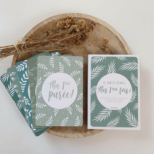 CARTES ÉTAPES MILESTONE ‘MES PREMIÈRES FOIS’ FLORAL VERT - SEVEN PAPER