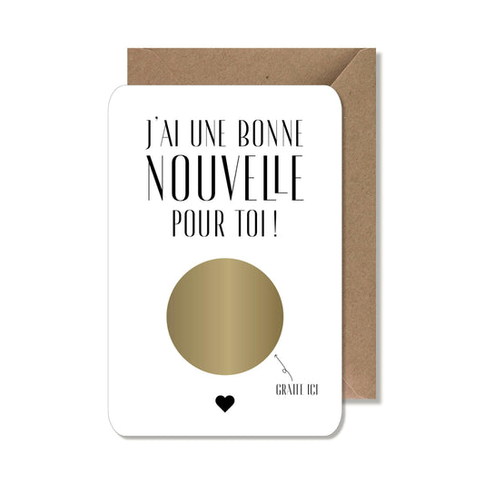 Carte à gratter annonce grossesse - mamie