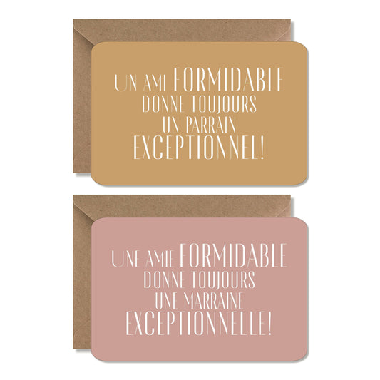 Cartes grossesse / naissance demande ‘amie / marraine’ rose