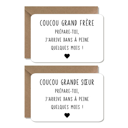 Carte annonce grossesse / naissance ‘grande sœur’