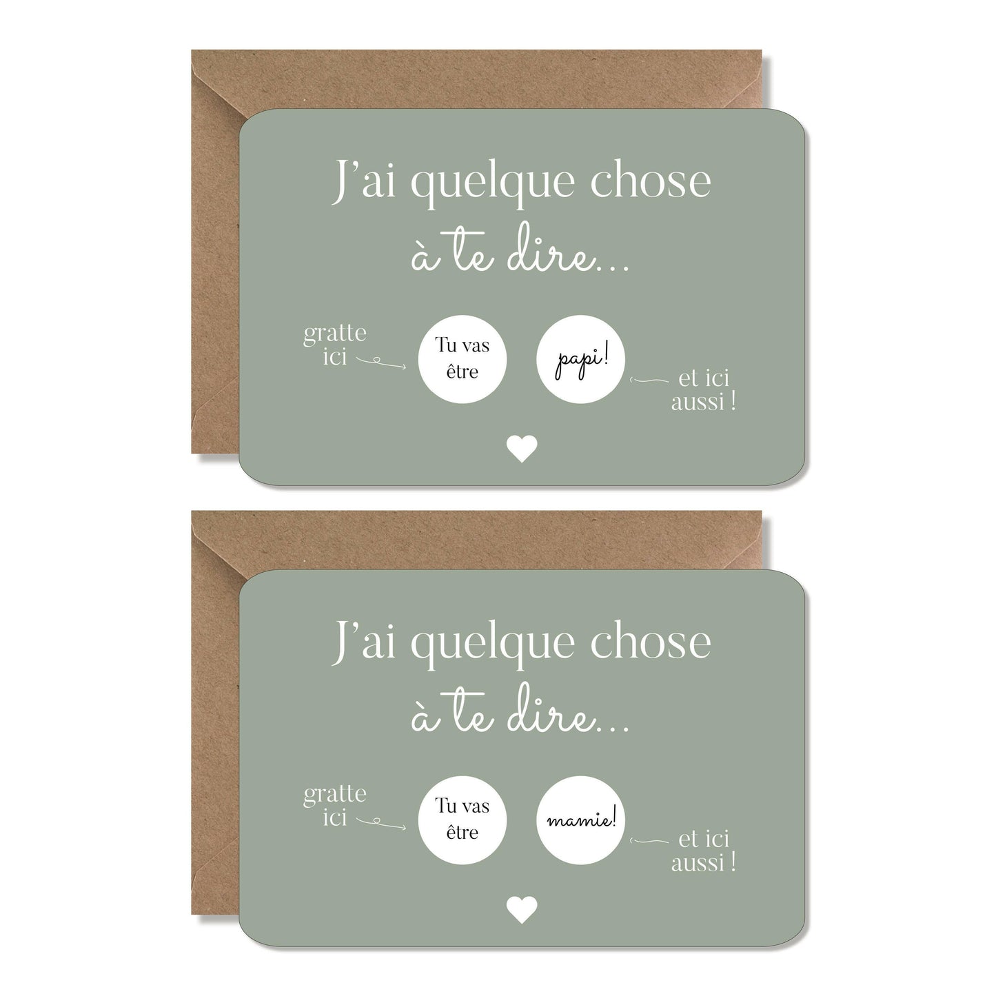 Carte à gratter annonce grossesse - mamie