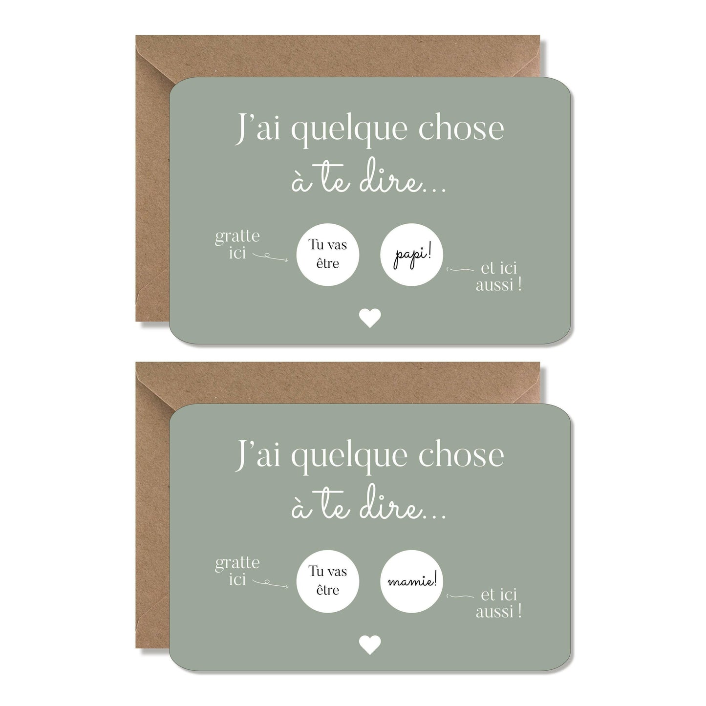 Carte à gratter annonce grossesse - papi