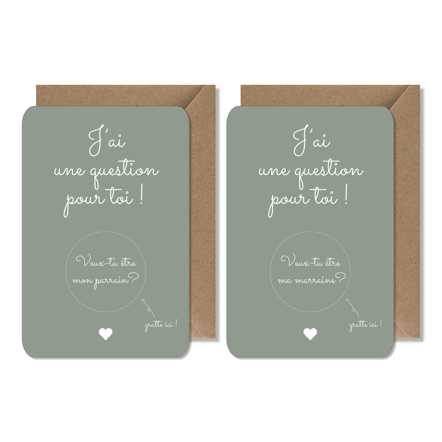 Carte à gratter demande - parrain vert