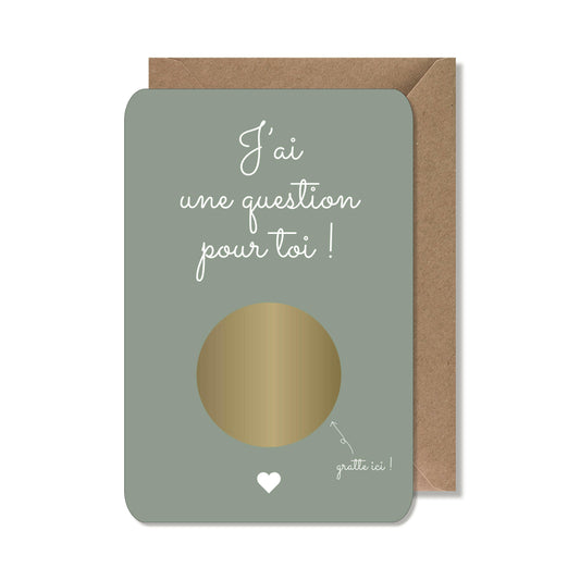 Carte à gratter demande - marraine vert