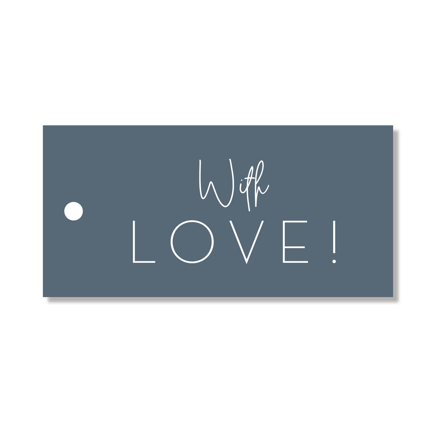 LOT DE 6 ÉTIQUETTES CADEAUX "WITH LOVE" BLEU FONCÉ - Seven Paper