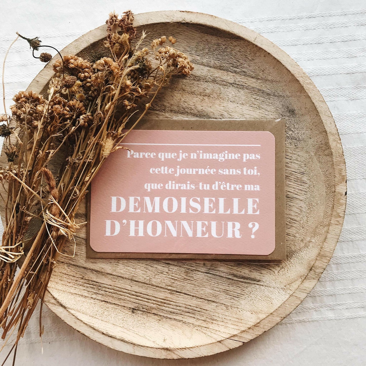 CARTE DEMANDE MARIAGE ‘DEMOISELLE D'HONNEUR’ ROSE - SEVEN PAPER