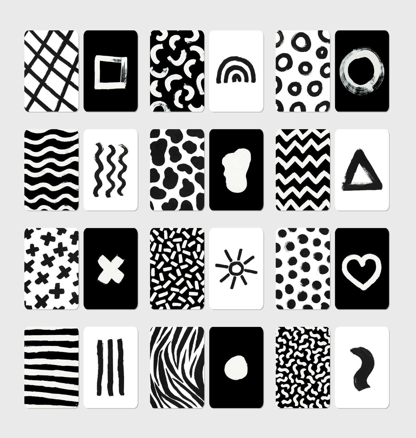 12 Cartes d'éveil N/B