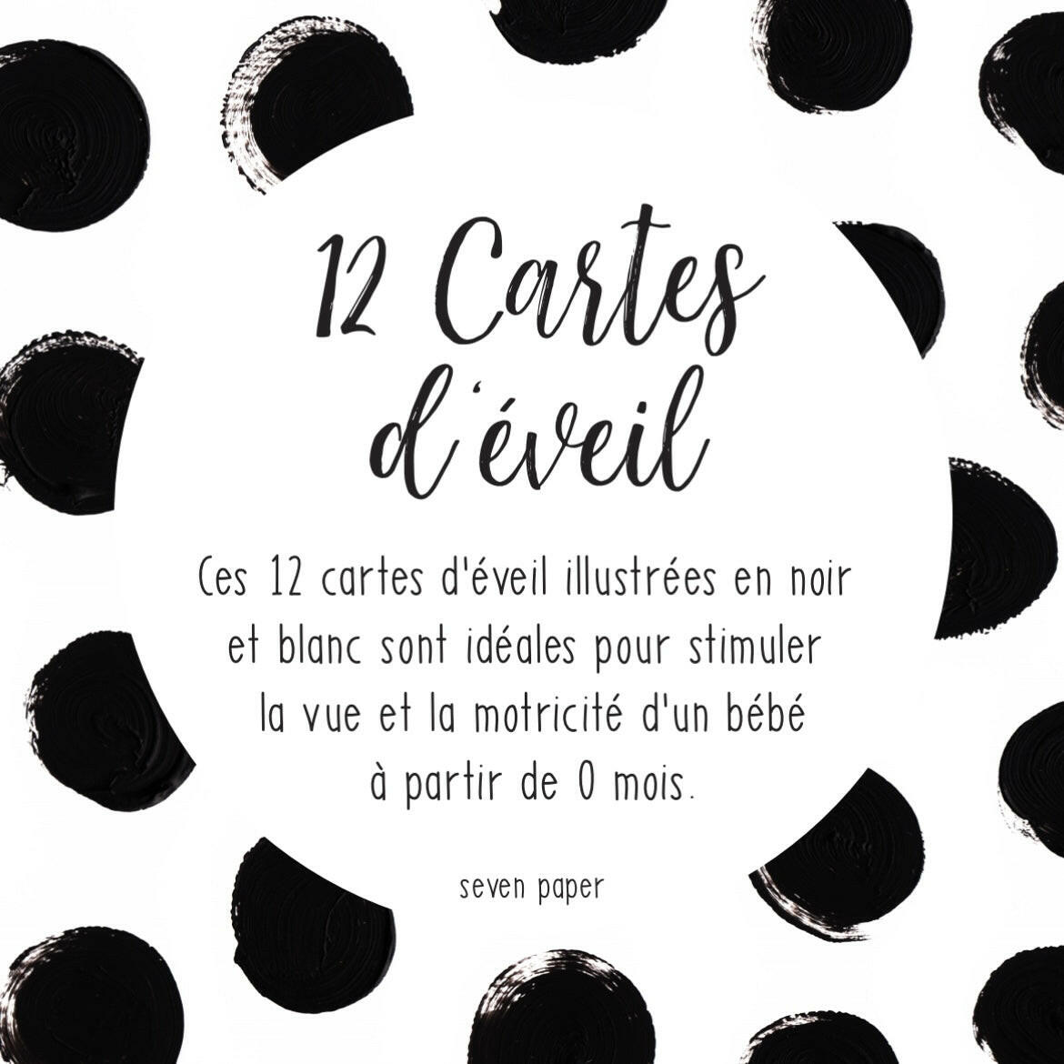 12 Cartes d'éveil N/B