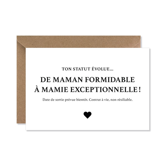 Carte annonce grossesse - mamie exceptionnelle