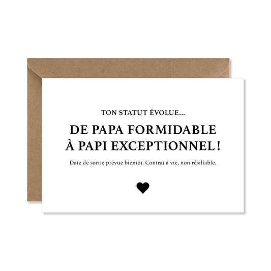 Carte annonce grossesse - papi exceptionnel