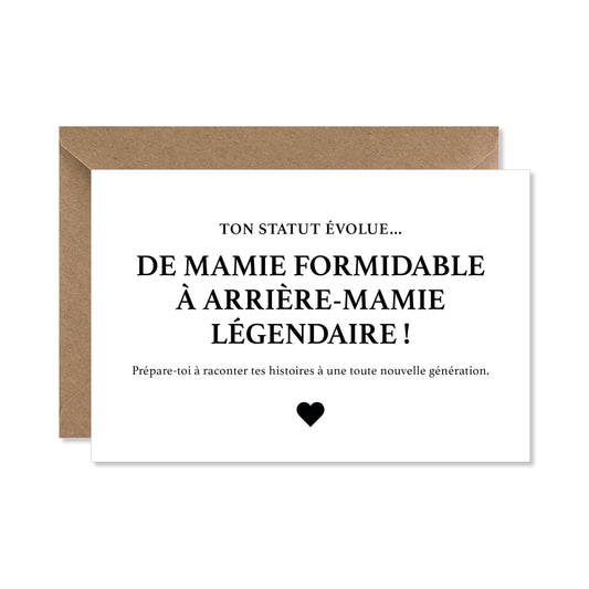 Carte annonce grossesse - arrière-grand-mère légendaire