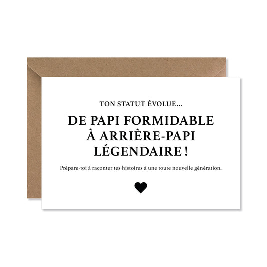 Carte annonce grossesse - arrière-grand-père légendaire