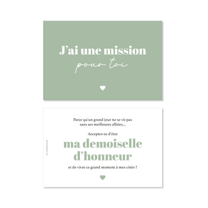 Carte mariage "j'ai une mission pour toi" demande demoiselle d'honneur