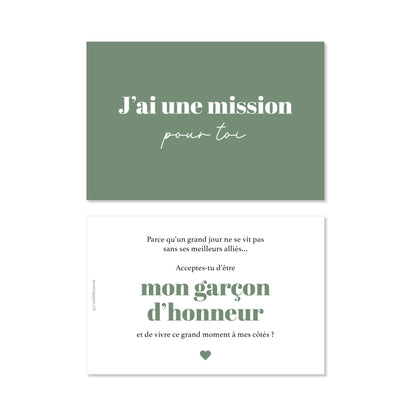 Carte mariage "j'ai une mission pour toi" demande garçon d'honneur