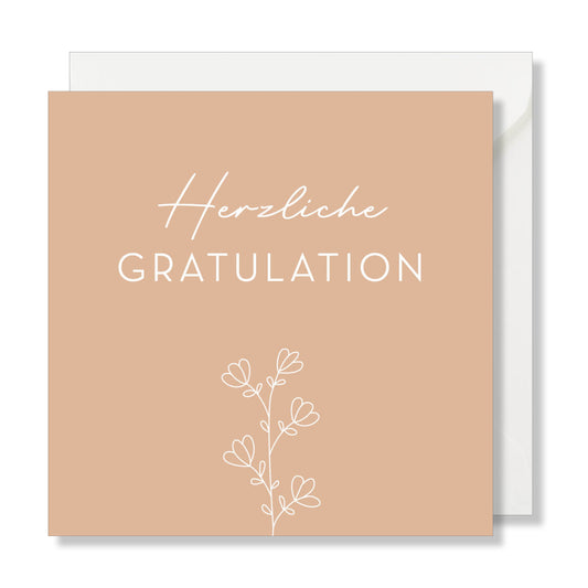 Grusskarte "Herzliche Gratulation" rosa