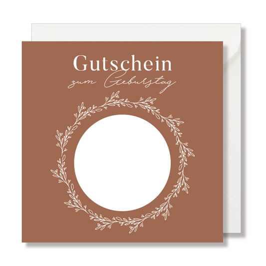 Rubbellos "Gutschein zum geburstag" Glückslose braun