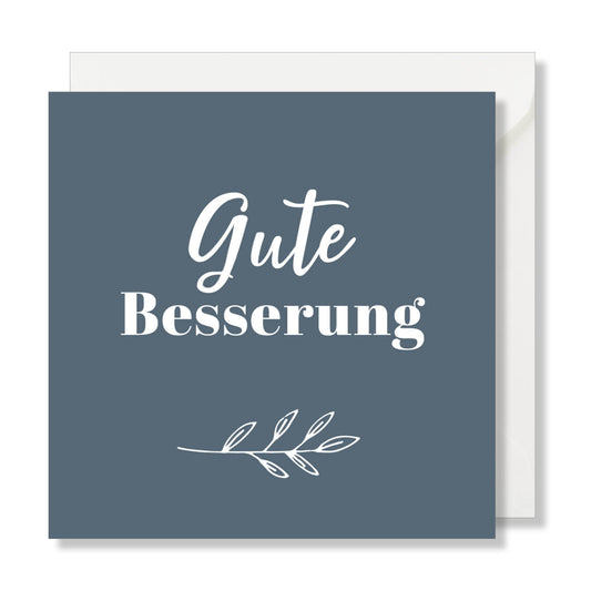 Grusskarte "Gute Besserung" blau