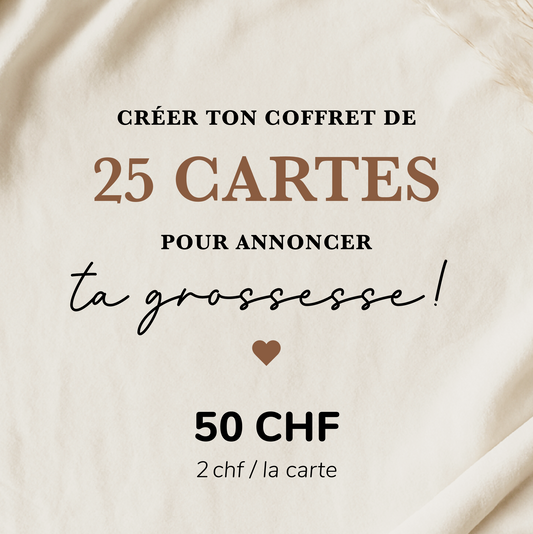 Coffret 25 cartes annonce grossesse