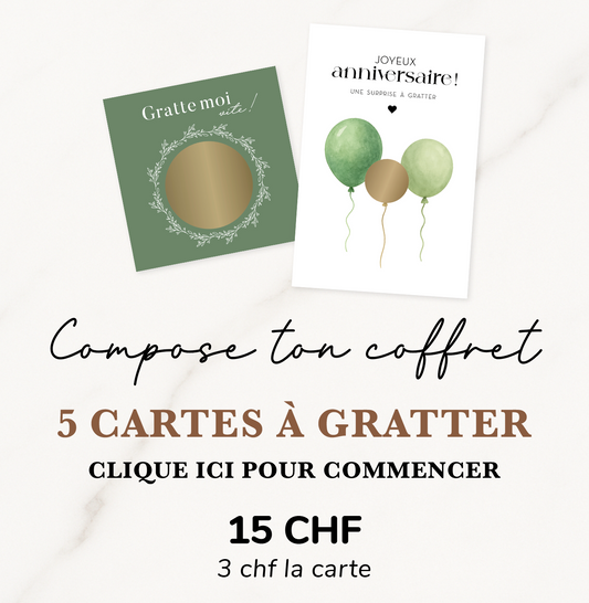 Coffret 5 cartes à gratter